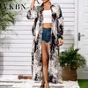 VKBN Femmes Robe à manches longues Col rabattu Mode Imprimer Lanterne Manches Lâche Chemise Robe Plus Taille Femmes 210507