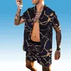 Högkvalitativa Tracksuits Summer Chemisier Loose Lapel Casual Youth Printing Kortärmad Mäns Blus Brand Hawaiian Unik Skriv ut skjorta