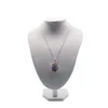 Collana di guarigione con ciondolo a grappolo di ametista naturale, bordo dorato grezzo, decorazione in geode, decorazione appesa in cristallo viola fatto a mano per Relea273A