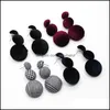 Jewelry Hair Clips & Barrettes Female Dongdaemun South Korea Sale Style Plaid Fabric Veet Big Round Circle Earrings Women Drop Delivery 2021