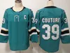 2022 Mens Hockey Jerseys 39 Logan Couture 65 Erik Karlsson 48 Tomas Hertl Teal Black 28 Timo Meier Jersey Men Tritched Sitched Stithed S-XXXL C Patch