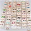 Stud Earrings Jewelry Womens Fashion 30Pairs/Lots Crystal European And American Mix Style 210323 Drop Delivery 2021 2Fjzx