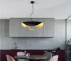 Moderno criativo LED pingente luz lâmpada pós-moderna sala de jantar quarto aparelho retrô preto textura de ouro pendurado 90-260V