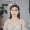 Bride Flower Handmade Tiaras 2021 Korea Band Wedding Hair Accessories For Girls Tiara Women's Jewelry Bridal Headwear