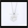 Pendant Cat And Dog Paw Print Animal Jewelry Women Necklace Cute Delicate Statement Necklaces 29Mjy 5Jasy5157774