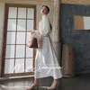 Weiß Elegantes Kleid Frauen herbst Turtlneck Vintage Retro Kleid Weibliche Casual Koreanische einteiliges Kleid Herbst Frauen Kleidung für wom