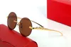 New Buffalo Horn Sun glasses Fashion Men Metal Round Sunglasses Top quality Mens Womens Leopard Frame Sports eyeglasses with Boxes