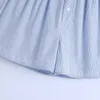 Случайные женщины высокая талия сплит вилка шорты летом мода дамы офис минимализм женский полосатый 210515