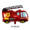 Train aluminum foil balloon cartoon shape Tank car fire truck ambulance bulldozer school bus transportation children's toys