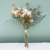 빈티지 꽃다발 인공 유칼립투스 과일 가짜 꽃 무리 결혼식 손 꽃다발 홈 장식 사진 소품