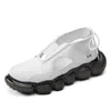2021 الاحذية الصنادل الرومانية سميكة سوليد تنس الرجال أبيض أسود الصيف الكورية الأزياء عارضة حذاء كبير الحجم تنفس أحذية رياضية الجري # A0002