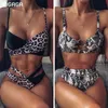 Ingaga High Waist Bikini Push Up Swimsuits Leopard Kobiet Stroje Kąpielowe Brazylijski Zestaw Biquini Sexy Kostium kąpielowy Kobiety 210621