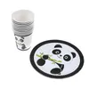 Disposable Dinnerware 10pcs/lot Panda Cups Kids Birthday Party Supplies Paper Happy Dishes