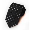 Vintage Mens Slipsar 8cm Formell Klänning Necktie Causal Dot Slips Bussines Bröllop Silk Corbatas Brudgroom Party för Men Present