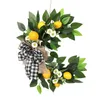 Decorative Flowers & Wreaths With Artificial Lemons Fake Floral Ring Wreath Little Daisy 35*40cm Spring Summer Simulation Front Door Decor G