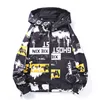 Män Utskrift Tonåring Jackor Fashion Hip Hop Zipper Pullover Windbreaker Coats Designer Man Höst Lösa Tunna Hooded Streetwear Ytterkläder