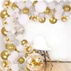 Kit de guirnalda de arco de globo de 133 piezas, globos de confeti dorado, plateados y blancos para boda nupcial, cumpleaños, graduación 210626