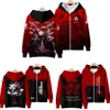 Classic Game Genshin Impact Cosplay Jacket Klee Diluc Hu Tao Keqing 3D Print Grappige Hoodie Zipper Hooded Sweatshirt Anime Kleding Y0901