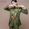 autumn and winter women's double-breasted fit blazer + slim trousers suit Office Lady Double Breasted 210416