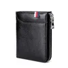 Men's Genuine Leather Zipper Blocking Anti Theft Purse Business Card Holder Bag Wallets