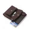 Genuine Leather Men Anti-theft Slim Thin Smart Magic Bussiness Small Short Coin Purse Wallets