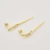 Andywen 925 Sterling Zilveren Zomer Goud Zirkoon Lijn Crystal Spike Drop Earring Dames Bruiloft Luxe Sieraden Gift 210608