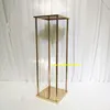 Feest decoratie 12 stks 70cmtall) vierkante bruiloft metalen gouden kleur bloem vaas kolom stand voor middelpunt Senyu2222