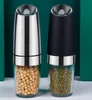 Gravity Electric Salt Pepper Grinder, automatische molenbatterij-bediend met verstelbare grofheid, LED-licht, keukengereedschap ZZE10772