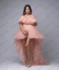 Słodki rumieniec różowy wysoki niski macierzyński kobiety suknia moda długi urodziny sukienki puffy ślubny formalny dorywczo