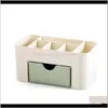 Boxes & Bins European Transparent Plastic Makeup Organizer Storage Box Multipurpose Candy Color Office Sundries Cosmetic Der Container Egz4L