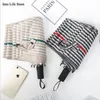 Creative Checkered Rain Women Big Sun Folding Umbrellas UV Winddicht Clear Balck Coating Gift Ideas UPF50 +