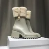 2023 Hochqualität Frauen Betty Boots PVC Gummi Gummi Bered Plattform kniehohe hohe Regenstiefel Schwarz wasserdicht