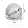 Borsa da sera per feste in cristallo con perline di perle da donna alla moda con nappe Borsa da sposa con frizione da polso con sfera rotonda da sposa 211028