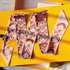 2022 Fashion chain print Silk Scarf for handbags women bags letter flower scraves Top grade hair band 8 colors size 6*120 cm