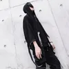 Houzhou Black Hoodie Goth Sweatshirt Kap Herfst Techwear Punk Gothic Darkwear Sweatshirts Streetwear Hip Hop Harhjuku 220315