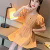 Summer Light Dresses Koreansk stil Plaid Princess Kids Clothing Girl Clothes for Girls 210528