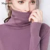 女性の基本的な底打ちニット秋冬スリムタートルネックセーターニットコットンプルオーバーFemme Jumper 10864 210518