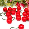 1000pcs Artificial Fruits Simulation Cherry Cherries Fake Fruit and Vegetables Home Decoration Shoot Props