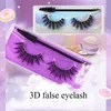 Kaş Fırça ile 3D Faux Vizon Kirpikler Sentetik Fiber Doğal Görünüm Wishy Kalın Yanlış Lashes