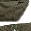 Icpans mens byxor Bomull avslappnad militär last med många fickor armé khaki plus storlek 30-44 210715