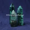 Green Chromium Mica Euchlorite Tower Obelisk Crystal Point Crafts Polished 6 Facet Natural Fuchsite Quartz Chakra Healing Energy Stone Generator Wand Kolekcja różdżki