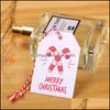 Juldekorationer Festliga parti Leveranser Hem Garden 100st Snowflake Present Wrap Santa Claus Cards Xmas Taggar Hängande etikett Drop Lever