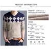 BROWON Autumn Vintage Sweater Men Collarless Sweater Christmas Sweaters Fashion V-neck Casual Slim Sweaters Men for Business 220125