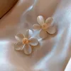 Mode fine fraîche strass fleurs femmes boucles d'oreilles coréen 2021 élégant tempérament doux