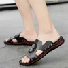 Fashion Slippers New Summer Genuine Cow Leather Men Shoes Lightweight Beach Sandals Casual Men's Flip Flops Big Size 38-49 210408