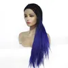 HD Pole Pleciona Syntetyczna Koronka Przednia Peruka Mix Kolor Symulacja Płaszcz Ludzki Włosy Frontal Braid Wigs 19628-3952