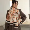 Luxury Design 2021 Horse Print Cashmere Scarf Women Pashmina Shawls Wraps Thick Warm Female Echarpe Blanket Scarves Q0828