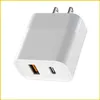 TYPE C USB Dual Port 2.1A Output Wall Chargers for new iPhone 12 13 Pro Max Power Adapter Poly Bag