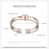 Luxury Rose Gold Color Crystal Bracelets for Women Cuff Bracelet Jewelry Bracelets High Quality Bracelet Pulseiras Q0717