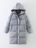 Daunenparka für Damen, Winter, Maxi, lang, wattiert, Baumwolle, Parka mit Kapuze, dicker, übergroßer Mantel, gepolsterte Oberbekleidung, Übergröße, WDC1466